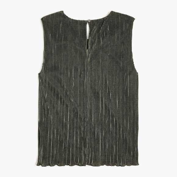 J.CREW Size M Plissé Shell Top in Spanish Moss $79 CC215 - Picture 2 of 5